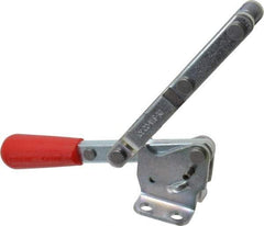 De-Sta-Co - 375 Lb Capacity, Horizontal, U-Bar, Flanged Base, Carbon Steel Pull Action Latch Clamp - 4" Drawing Movement, 8.33" OAL, Straight Handle - Apex Tool & Supply