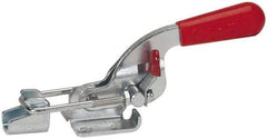 De-Sta-Co - 360 Lb Capacity, Horizontal, U Hook, Flanged Base, Stainless Steel Pull Action Latch Clamp - 1.18" Drawing Movement, 3.88" OAL, Threaded U Hook, Straight Handle - Apex Tool & Supply