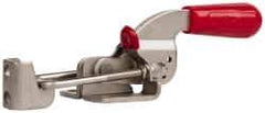 De-Sta-Co - 700 Lb Capacity, Horizontal, U Hook, Flanged Base, Stainless Steel Pull Action Latch Clamp - 1-3/4" Drawing Movement, 6.07" OAL, Threaded U Hook, Straight Handle - Apex Tool & Supply