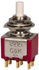 GC/Waldom - 1/4 Inch Mount Hole, Miniature Pushbutton Switch Only - White Pushbutton, Nonilluminated, Momentary (MO), On-On - Apex Tool & Supply