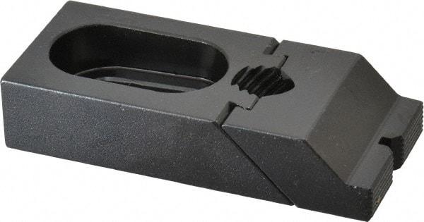 TE-CO - 3-5/16" OAL x 1-1/2" Overall Width, Low Grip Nose, Steel Manual Edge Clamp - Black Oxide Coating, 3/4" High, 1/2" Socket Cap Screw Slot, 3/4" Travel - Apex Tool & Supply