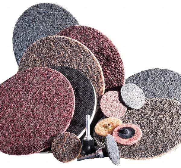 3M - 48" Diam, Aluminum Oxide Hook & Loop Disc - Medium Grade, Nonwoven, Series SC-DH - Apex Tool & Supply