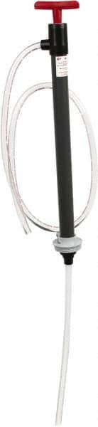 Made in USA - 9/16" Outlet, PVC Hand Operated Transfer Pump - 8 oz per Stroke, For Sanitary - Apex Tool & Supply