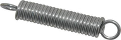 Made in USA - 3/8" OD, 19.24 Lb Max Load, 2-9/16" Max Ext Len, 0.062" Wire Diam Extension Spring - 31.84 Lb/In Rating - Apex Tool & Supply