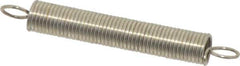 Made in USA - 1/4" OD, 3.01 Lb Max Load, 3-3/16" Max Ext Len, 0.028" Wire Diam Extension Spring - 1.76 Lb/In Rating - Apex Tool & Supply