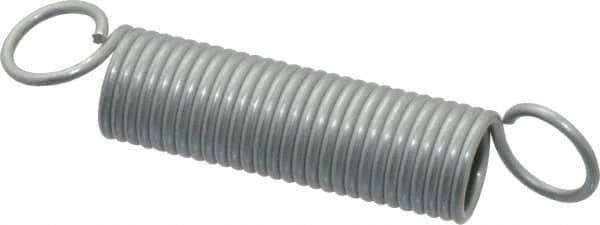 Made in USA - 15/32" OD, 10.43 Lb Max Load, 3-5/8" Max Ext Len, 0.054" Wire Diam Extension Spring - 6.43 Lb/In Rating - Apex Tool & Supply