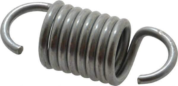 Made in USA - 3/4" OD, 40.25 Lb Max Load, 2-5/8" Max Ext Len, 0.105" Wire Diam Extension Spring - 81.39 Lb/In Rating - Apex Tool & Supply