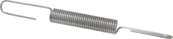 Made in USA - 9/16" OD, 19.65 Lb Max Load, 8-1/16" Max Ext Len, 0.072" Wire Diam Extension Spring - 9.49 Lb/In Rating - Apex Tool & Supply