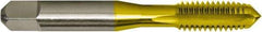 Vermont Tap & Die - 9/16-18 UNF 2/3B 4 Flute TiN Finish High Speed Steel Straight Flute Standard Hand Tap - Plug, Right Hand Thread, 3-19/32" OAL, 1-21/32" Thread Length, H3 Limit, Oversize - Apex Tool & Supply