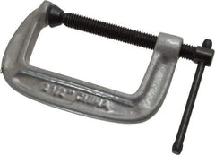 Gibraltar - Light-Duty 2-1/2" Max Opening, 1-7/16" Throat Depth, Cast Iron Standard C-Clamp - 600 Lb Capacity, 0" Min Opening, Standard Throat Depth, Malleable Cast Iron Screw - Apex Tool & Supply