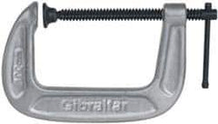 Gibraltar - Light-Duty 2-1/2" Max Opening, 1-7/16" Throat Depth, Cast Iron Standard C-Clamp - 600 Lb Capacity, 0" Min Opening, Standard Throat Depth, Malleable Cast Iron Screw - Apex Tool & Supply
