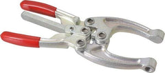 De-Sta-Co - 5337.87 N Load Capacity, 2.56" Throat Depth, 9.19" OAL, Carbon Steel, C Style Plier Clamp - M10x1.25 Spindle, 4.06" Open Throat Height, Red Handle, Spindle End - Apex Tool & Supply