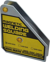 Mag-Mate - 3-3/4" Wide x 3/4" Deep x 4-3/8" High, Rare Earth Magnetic Welding & Fabrication Square - 75 Lb Average Pull Force - Apex Tool & Supply