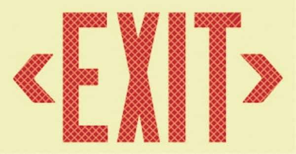 NMC - Exit, Plastic Exit Sign - 13" Wide x 7-1/2" High, Reflective - Apex Tool & Supply