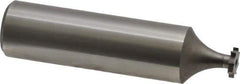 Made in USA - 1/4" Diam x 3/64" Face Width, High Speed Steel, 8 Teeth, Shank Connection Woodruff Keyseat Cutter - Uncoated, 2-1/16" OAL x 1/2" Shank, Straight Teeth - Apex Tool & Supply