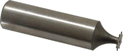 Made in USA - 5/16" Diam x 1/64" Face Width, High Speed Steel, 8 Teeth, Shank Connection Woodruff Keyseat Cutter - Uncoated, 2-1/16" OAL x 1/2" Shank, Straight Teeth - Apex Tool & Supply