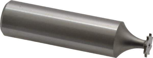 Made in USA - 5/16" Diam x 1/32" Face Width, High Speed Steel, 8 Teeth, Shank Connection Woodruff Keyseat Cutter - Uncoated, 2-1/16" OAL x 1/2" Shank, Straight Teeth - Apex Tool & Supply