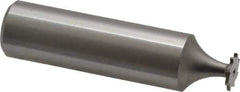 Made in USA - 5/16" Diam x 1/32" Face Width, High Speed Steel, 8 Teeth, Shank Connection Woodruff Keyseat Cutter - Uncoated, 2-1/16" OAL x 1/2" Shank, Straight Teeth - Apex Tool & Supply