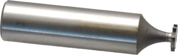 Made in USA - 5/16" Diam x 3/64" Face Width, High Speed Steel, 8 Teeth, Shank Connection Woodruff Keyseat Cutter - Uncoated, 2-1/16" OAL x 1/2" Shank, Straight Teeth - Apex Tool & Supply