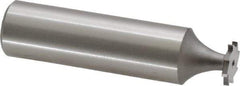 Made in USA - 3/8" Diam x 3/64" Face Width, High Speed Steel, 8 Teeth, Shank Connection Woodruff Keyseat Cutter - Uncoated, 2-1/16" OAL x 1/2" Shank, Straight Teeth - Apex Tool & Supply