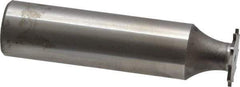 Made in USA - 1/2" Diam x 1/32" Face Width, High Speed Steel, 12 Teeth, Shank Connection Woodruff Keyseat Cutter - Uncoated, 2-1/16" OAL x 1/2" Shank, Straight Teeth - Apex Tool & Supply