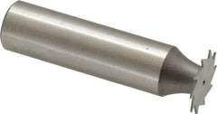 Made in USA - 5/8" Diam x 0.02" Face Width, High Speed Steel, 12 Teeth, Shank Connection Woodruff Keyseat Cutter - Uncoated, 2-3/32" OAL x 1/2" Shank, Straight Teeth - Apex Tool & Supply