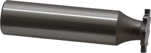 Made in USA - 5/8" Diam x 1/16" Face Width, High Speed Steel, 12 Teeth, Shank Connection Woodruff Keyseat Cutter - Uncoated, 2-3/32" OAL x 1/2" Shank, Straight Teeth - Apex Tool & Supply