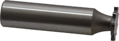 Made in USA - 5/8" Diam x 1/16" Face Width, High Speed Steel, 12 Teeth, Shank Connection Woodruff Keyseat Cutter - Uncoated, 2-3/32" OAL x 1/2" Shank, Straight Teeth - Apex Tool & Supply