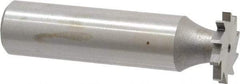 Made in USA - 5/8" Diam x 5/64" Face Width, High Speed Steel, 12 Teeth, Shank Connection Woodruff Keyseat Cutter - Uncoated, 2-3/32" OAL x 1/2" Shank, Straight Teeth - Apex Tool & Supply