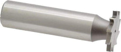 Made in USA - 3/4" Diam x 5/64" Face Width, High Speed Steel, 10 Teeth, Shank Connection Woodruff Keyseat Cutter - Uncoated, 2-1/8" OAL x 1/2" Shank, Straight Teeth - Apex Tool & Supply
