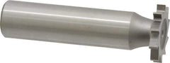 Made in USA - 3/4" Diam x 7/64" Face Width, High Speed Steel, 14 Teeth, Shank Connection Woodruff Keyseat Cutter - Uncoated, 2-1/8" OAL x 1/2" Shank, Straight Teeth - Apex Tool & Supply