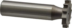 Made in USA - 7/8" Diam x 9/64" Face Width, High Speed Steel, 14 Teeth, Shank Connection Woodruff Keyseat Cutter - Uncoated, 2-5/32" OAL x 1/2" Shank, Straight Teeth - Apex Tool & Supply