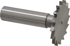 Made in USA - 1-1/2" Diam x 7/64" Face Width, High Speed Steel, 20 Teeth, Shank Connection Woodruff Keyseat Cutter - Uncoated, 2-1/4" OAL x 1/2" Shank, Straight Teeth - Apex Tool & Supply