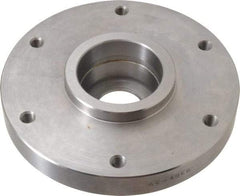 Buck Chuck Company - Adapter Back Plate for 6" Diam Self Centering Lathe Chucks - 4° Taper Mount, 1.32" Through Hole Diam, 4.906mm ID, 6-1/2" OD, 1.12" Flange Height, Steel - Apex Tool & Supply