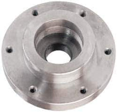Buck Chuck Company - Adapter Back Plate for 6" Diam Self Centering Lathe Chucks - 2-3/16 - 10 Mount, 2.192" Through Hole Diam, 4.906mm ID, 6-1/2" OD, 0.947" Flange Height, Steel - Apex Tool & Supply