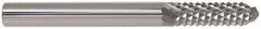Accupro - 1/4" Diam, 3/4" LOC, Drill Point End, Solid Carbide Diamond Pattern Router Bit - Right Hand Cut, 2" OAL, 1/4" Shank Diam, Use on Fiberglass - Apex Tool & Supply