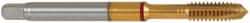Guhring - M18x1.50 Metric Fine, 4 Flute, TiN Finish, Powdered Metal Spiral Point Tap - Plug Chamfer, Right Hand Thread, 100mm OAL, 0.542" Shank Diam, 6H Class of Fit, Series 4123 - Exact Industrial Supply