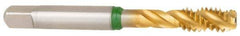 Guhring - 3/4-10 UNC 4 Flute 2B Modified Bottoming Spiral Flute Tap - Cobalt, TiN Finish, 4.252" OAL, Right Hand Flute, Right Hand Thread - Apex Tool & Supply