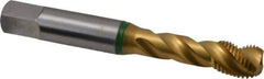 Guhring - 3/8-24 UNF 3 Flute 2B Modified Bottoming Spiral Flute Tap - Cobalt, TiN Finish, 2.941" OAL, Right Hand Flute, Right Hand Thread - Apex Tool & Supply