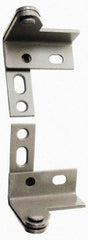 Stanley - 2-1/2" Long x 7/8" Wide x 11/84" Thick, Satin Chrome Finish Steel, Wardrobe Pivot Hinge - 1/4" Pin Diam, 5 Holes, 1-1/8 Min Door Thickness, 75 Lb Capacity, 3" Leaf Height - Apex Tool & Supply