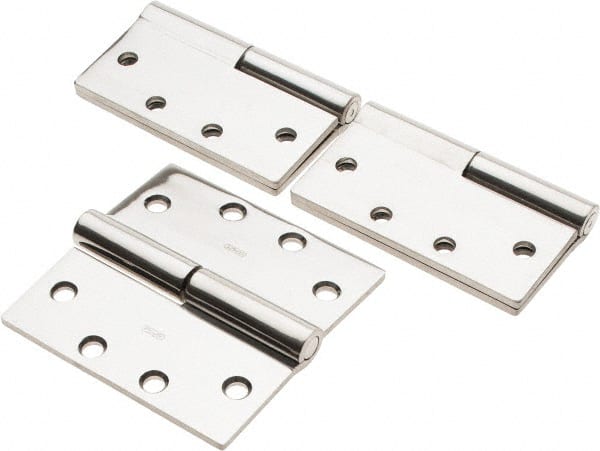 Stanley - 4-1/2" Long x 4-1/2" Wide 304 Stainless Steel Full Mortise Commercial Hinge - Apex Tool & Supply