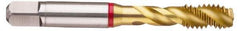 Guhring - 1-1/2 - 6 UNC 6 Flute 2B Modified Bottoming Spiral Flute Tap - Powdered Metal, TiN Finish, 7.874" OAL, Right Hand Flute, Right Hand Thread, Series 3993 - Apex Tool & Supply