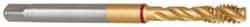 Guhring - M20x1.50 Metric Fine 4 Flute 6H Modified Bottoming Spiral Flute Tap - Powdered Metal, TiN Finish, 125mm OAL, Right Hand Flute, Right Hand Thread, Series 4121 - Apex Tool & Supply