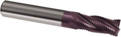 Guhring - 1/2" Diam, Coarse Pitch, 1" LOC, 4 Flute Solid Carbide Corner Chamfer Roughing End Mill - Uncoated, 3" OAL, 1/2" Shank Diam, Single End - Apex Tool & Supply