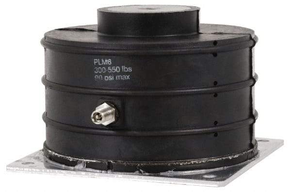 Tech Products - 1/2-13 Bolt Thread, 6-3/4" Long x 6.88" Wide x 3-1/2" High Pneumatic Stud Mount Leveling Pad & Mount - 1,200 Max Lb Capacity, 6.74" Base Diam - Apex Tool & Supply