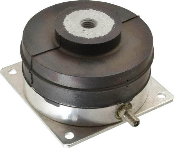 Tech Products - 1/2-13 Bolt Thread, 4-1/8" Long x 4.19" Wide x 2-1/2" High Pneumatic Stud Mount Leveling Pad & Mount - 300 Max Lb Capacity, 4.14" Base Diam - Apex Tool & Supply