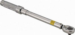 Proto - 3/8" Drive Mil Spec Micrometer Torque Wrench - 16 Ft/Lb to 80 Ft/Lb Torque, 15-1/2" OAL, Ratchet Head - Apex Tool & Supply