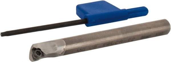 Iscar - 6.6mm Min Bore Diam, 60mm OAL, 6mm Shank Diam, Indexable Boring Bar - Screw Holding Method - Apex Tool & Supply