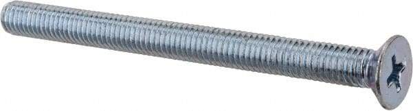 Value Collection - M5x0.80 Metric Coarse, 60mm OAL Phillips Drive Machine Screw - Flat Head, Grade 4.8 Steel, Zinc-Plated Finish, Without Washer - Apex Tool & Supply