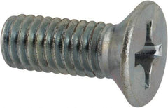 Value Collection - M6x1.00 Metric Coarse, 16mm OAL Phillips Drive Machine Screw - Flat Head, Grade 4.8 Steel, Zinc-Plated Finish, Without Washer - Apex Tool & Supply